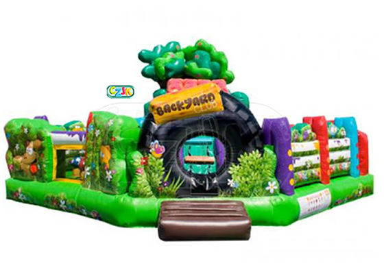 Backyard Animal Kingdom Club Inflatable Bounce House Combo With Multi Color